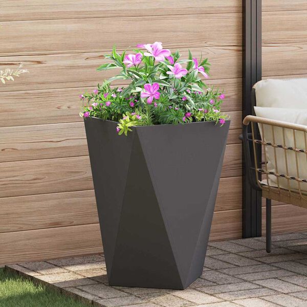 vidaXL Plantenbak 2 pcs Zwart 50 x 50 x 75 cm Staal