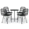 vidaXL 5-delige Tuinset poly rattan zwart