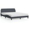 vidaXL Bedframe "Dover" fluweel donkergrijs 152x203 cm