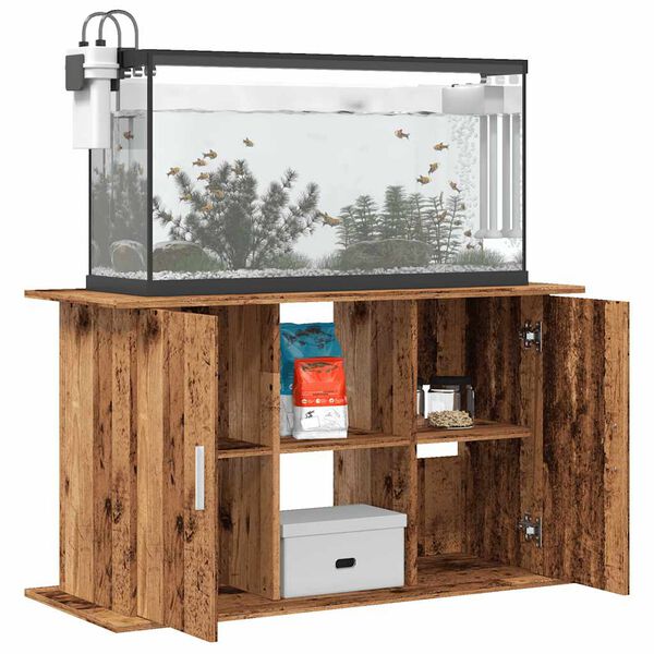 vidaXL Aquariumstandaard 101x41x58 cm bewerkt hout oud houtkleurig
