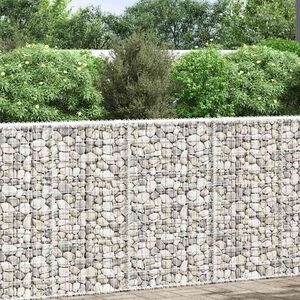 vidaXL Gabion plantenbak trapezium 100x20x100 cm gegalvaniseerd staal