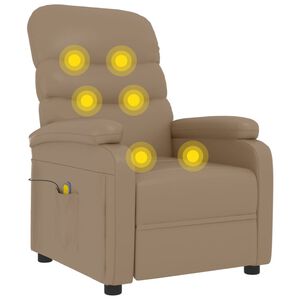 vidaXL Massagestoel kunstleer cappuccinokleurig