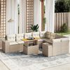 vidaXL 10-delige Loungeset met kussens poly rattan beige