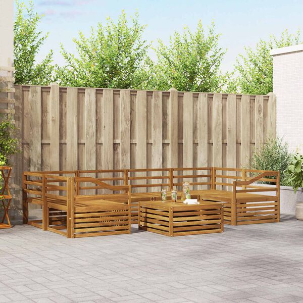 vidaXL Buiten bankenset 7 pcs Naturel Massief Acaciahout
