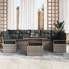 vidaXL Tuin Sofa Set met opslag 8 pcs Grijs Poly riet