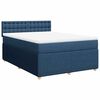 vidaXL Boxspring met matras stof blauw 140x190 cm