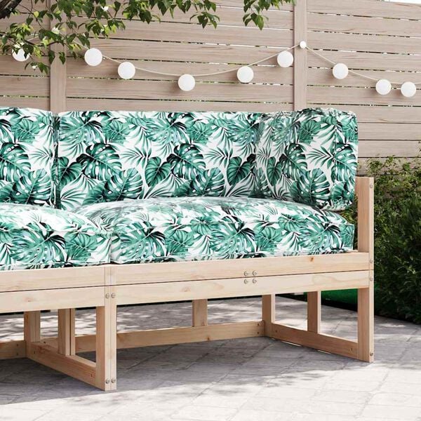 vidaXL Pallet Kussen Set Bloemen 3 pcs Groen Bladpatroon Oxford Stof