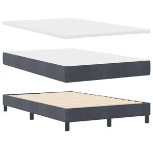 vidaXL LED Box Spring Bed met matras Donkergrijs 120 x 190 cm Fluweel