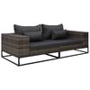 vidaXL 2-delige Loungeset met kussens poly rattan grijs
