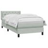 vidaXL Boxspring met matras fluweel lichtgrijs 80x210 cm
