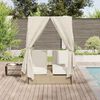 vidaXL Dubbele ligbed Verstelbaar Beige 205 x 129 x 200 cm poly rattan