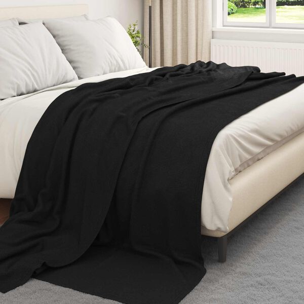 vidaXL Kleden 6 pcs Zwart 240 x 220 cm Fleece
