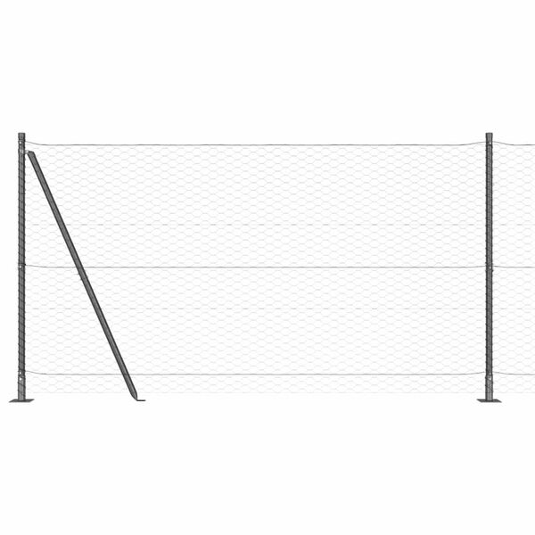 vidaXL Afrasteringspaal Grijs 50 x 1,2 m (36 mm gaas) Staal en PVC