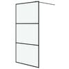 vidaXL Inloopdouchewand 100x195 cm mat ESG-glas zwart