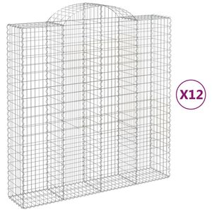 vidaXL Schanskorven 12 st gewelfd 200x50x200/220 cm ijzer