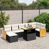 vidaXL 8-delige Loungeset met kussens poly rattan zwart