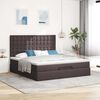 vidaXL Ottoman bed met matras 160x200cm stof donkerbruin