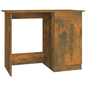 vidaXL Bureau 100x50x76 cm bewerkt hout gerookt eikenkleurig