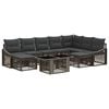 vidaXL Tuinbankenset 10 st Grijs en Donkergrijs poly rattan