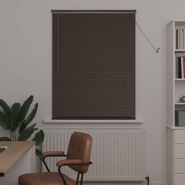 vidaXL Venetiaanse Blind Donkerbruin met Patroon 150 x 90 cm PVC