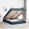 vidaXL Bedframe met matras met matras 2 pcs Blauw Stof