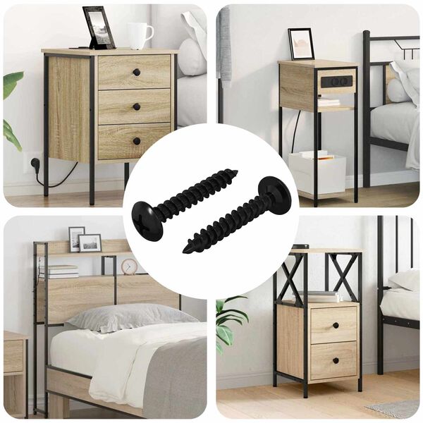 vidaXL Zelftappende Nagel 2 pcs Zwart 4 x 25 mm Staal