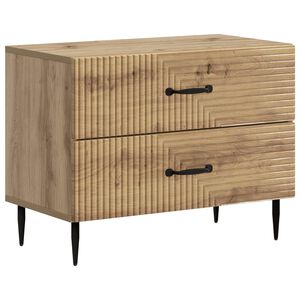 vidaXL Nachtkastje Artisanaal eiken 62 x 34,5 x 47,5 cm Bewerkt hout
