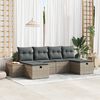 vidaXL Tuin Sofa Set met kussen met opslag 6 pcs Grijs poly rattan