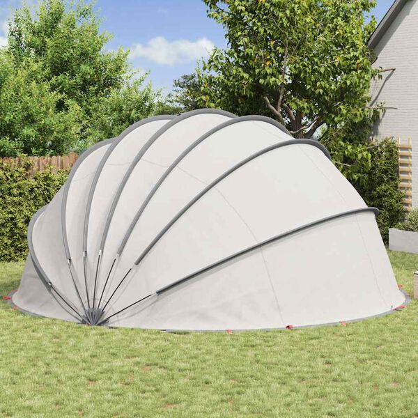 vidaXL Pooldome Grijs en Oranje 592 x 590 x 275 cm