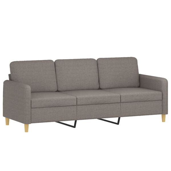 vidaXL 2-delige Loungeset met kussens stof taupe