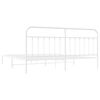 vidaXL Bedframe met hoofdbord metaal wit 200x200 cm