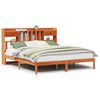 vidaXL Bed met boekenkast zonder matras grenenhout wasbruin 200x200 cm