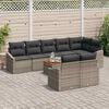 vidaXL Tuinbankenset met kussen 9 pcs Grijs poly rattan
