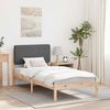 vidaXL Bedframe met Gevoerd Hoofdgedeelte Donkergrijs 75 x 190 cm