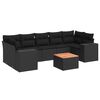 vidaXL 8-delige Loungeset met kussens poly rattan zwart
