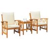 vidaXL Tuin Sofa Set met kussen 3 pcs Bruin Massief acaciahout