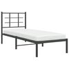 vidaXL Bedframe met hoofdbord metaal zwart 75x190 cm