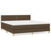 vidaXL Boxspring met matras stof donkerbruin 180x200 cm