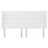vidaXL Hoofdbord met randen 183x23x118/128 cm kunstleer wit