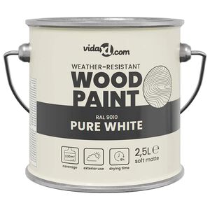 vidaXL Houtverf Wit 2,5 L Wandprint