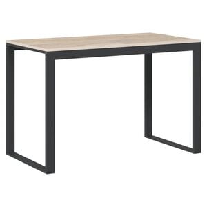 vidaXL Computerbureau 110x60x73 cm spaanplaat zwart en eikenkleurig
