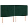 vidaXL Hoofdbord met randen 183x16x118/128 cm fluweel donkergroen
