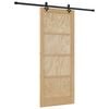 vidaXL Schuifdeur Naturel en Zwart 86 x 211 cm Massief grenenhout