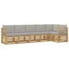 vidaXL Buiten bankenset 6 st Wit en Lichtgrijs Polyester