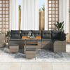 vidaXL Tuin Sofa Set 9 pcs Grijs poly rattan