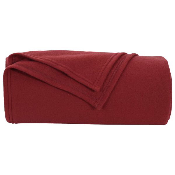 vidaXL Gooi Deken Bordeaux Rood 170 x 130 cm Fleece