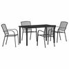 vidaXL Tuin eettafelset 5 st Antraciet Gepoedercoat staal