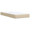 vidaXL Boxspring met matras stof cr&egrave;mekleurig 100x200 cm