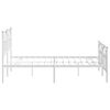 vidaXL Bedframe met hoofd- en voeteneinde metaal wit 135x190 cm