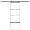vidaXL Schuifdeur met beslag 76x205 cm ESG-glas en aluminium